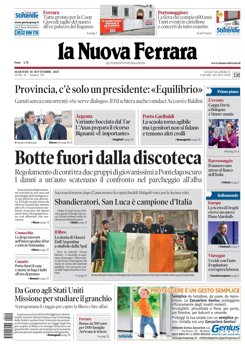 Prima-pagina-nuova ferrara-oggi-edizione-del-2024-09-10